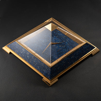 Jaeger LeCoultre Piramide Lapis Lazulli 8 day Clock Ref 475 circa 1960s