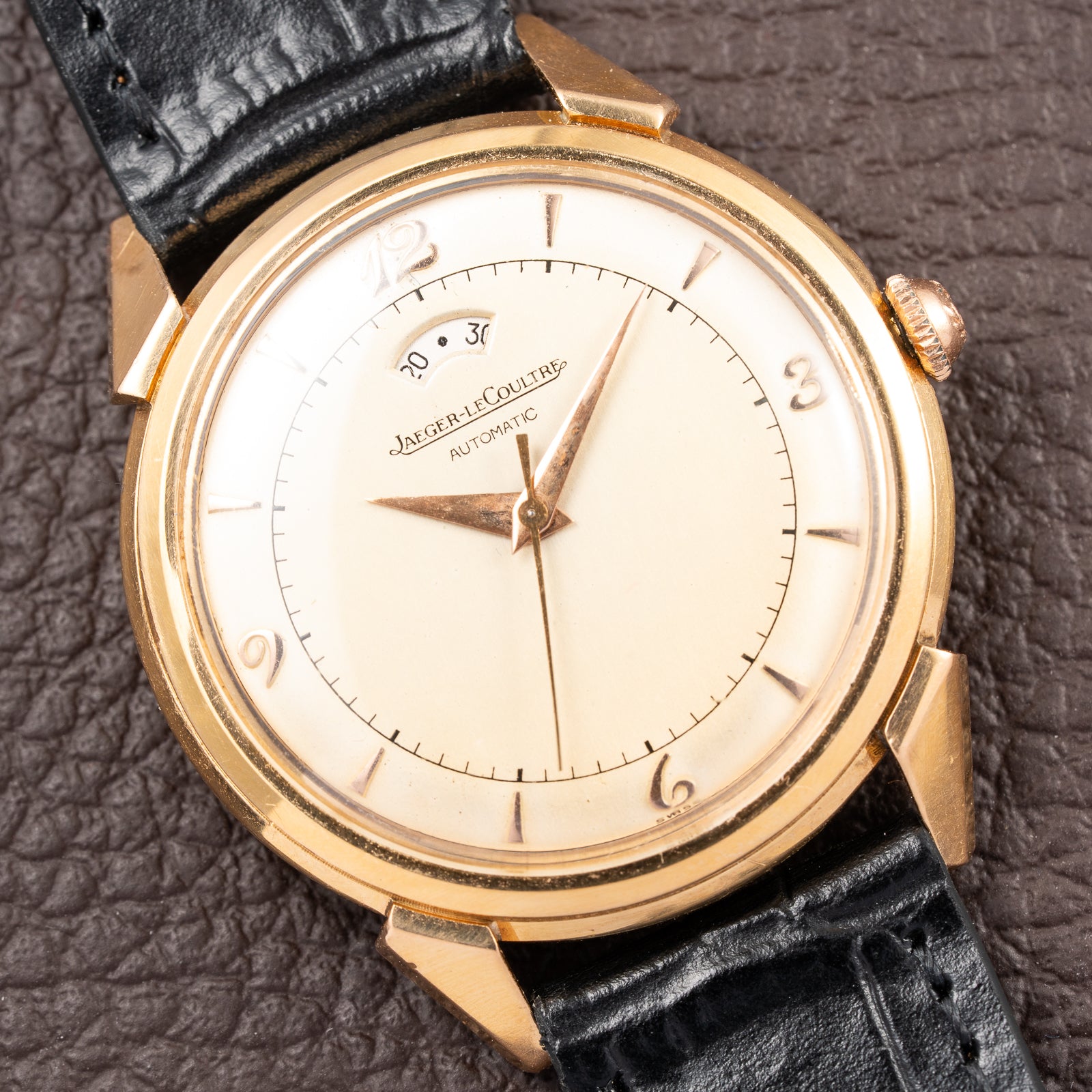 Jaeger-LeCoultre Powermatic Bumper Automatic French 18K Rosé Gold Breguet Numeral Dial from 1950s