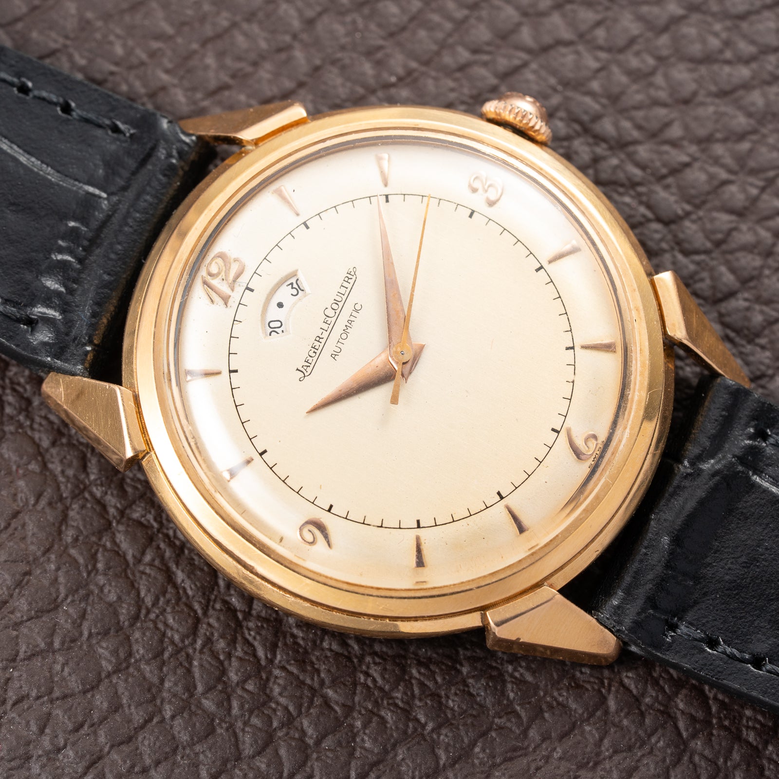 Jaeger-LeCoultre Powermatic Bumper Automatic French 18K Rosé Gold Breguet Numeral Dial from 1950s