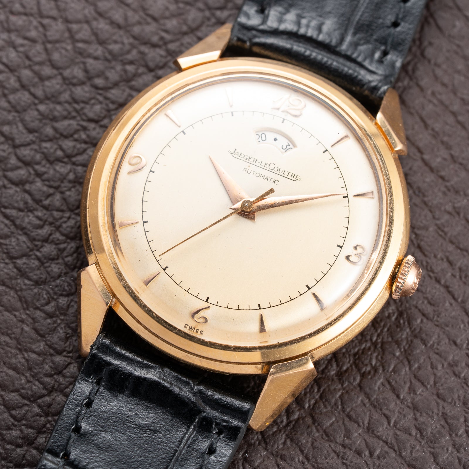 Jaeger-LeCoultre Powermatic Bumper Automatic French 18K Rosé Gold Breguet Numeral Dial from 1950s
