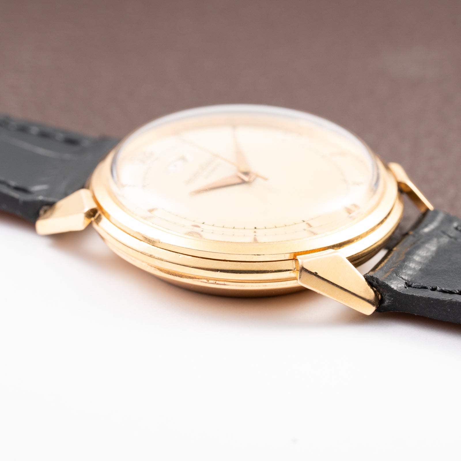 Jaeger-LeCoultre Powermatic Bumper Automatic French 18K Rosé Gold Breguet Numeral Dial from 1950s