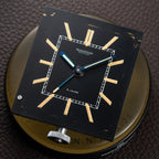 Jaeger-LeCoultre Weather Station 8 Jours Travel Alarm Clock Black Dials Alligator Leather From 1940s