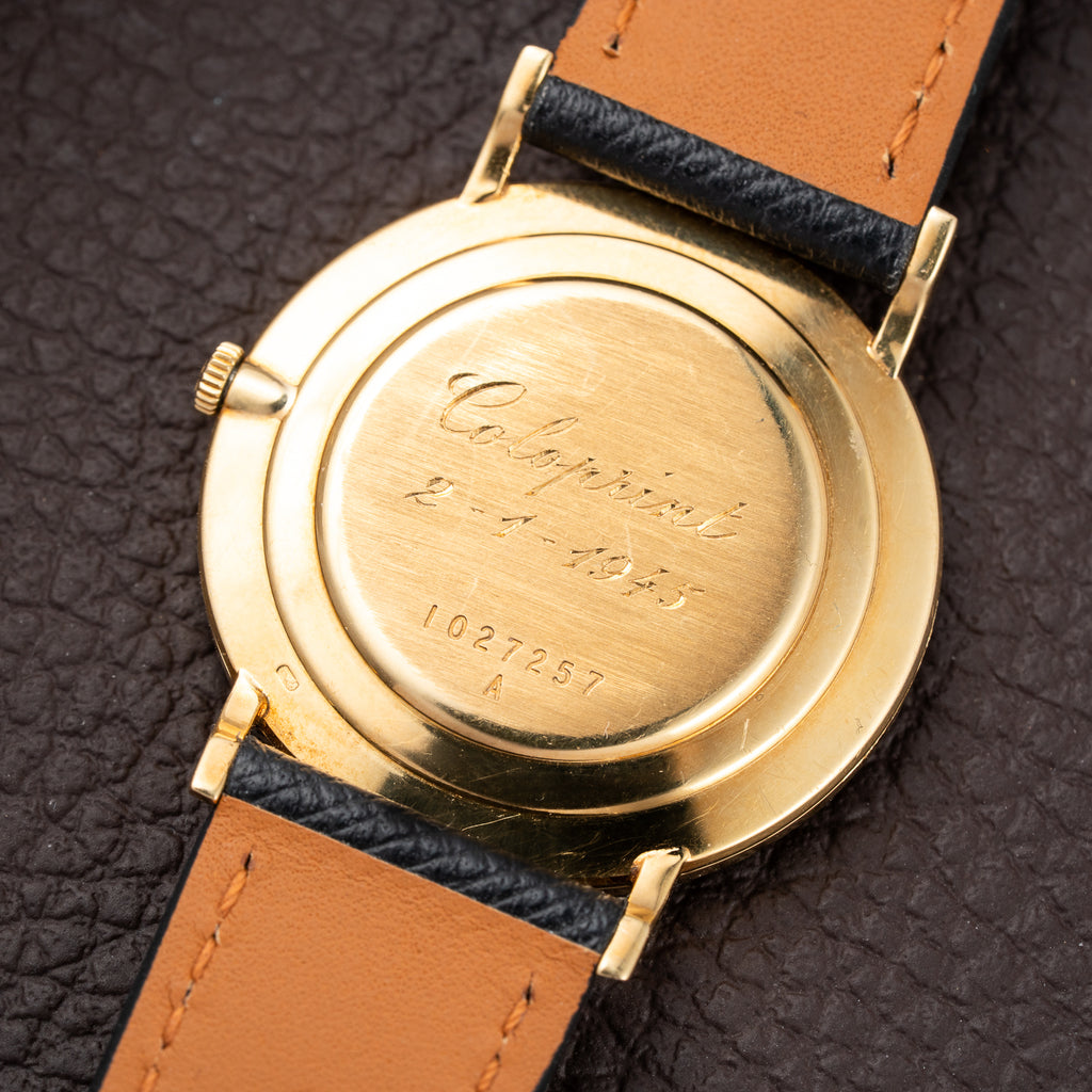 Jaeger LeCoultre Dress Watch Ultra thin Crosshair Dial 18K Yellow Gold Ref 1947