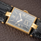 LeCoultre UniPlan Black Sector Dial 18K Yellow Gold from 1930s
