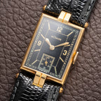 LeCoultre UniPlan Black Sector Dial 18K Yellow Gold from 1930s