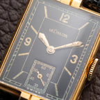 LeCoultre UniPlan Black Sector Dial 18K Yellow Gold from 1930s
