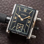 LeCoultre UniPlan Black Sector Dial 18K Yellow Gold from 1930s