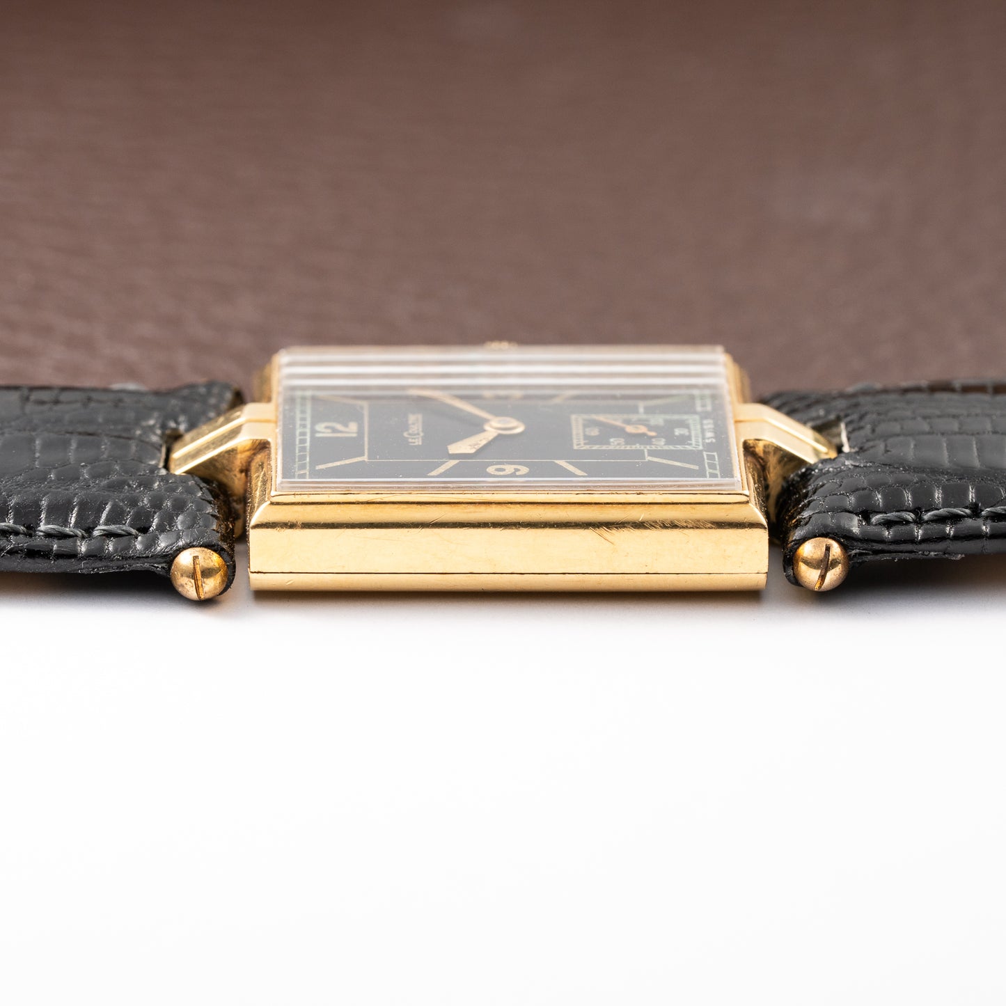 LeCoultre UniPlan Black Sector Dial 18K Yellow Gold from 1930s