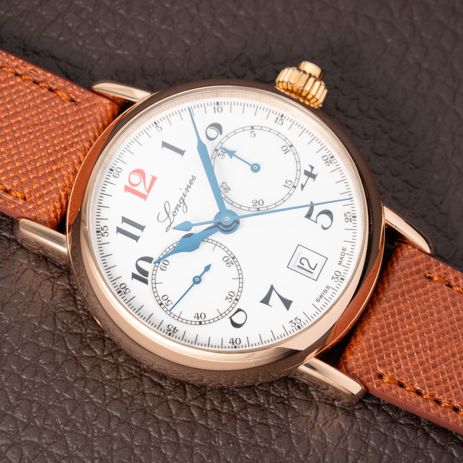 Longines Heritage 180th Anniversary Ref. L27758233 Rosé Gold 18k with Monopusher circa 2012