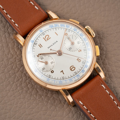 Mildia Valjoux 22 Chronograph Stepped Lugs