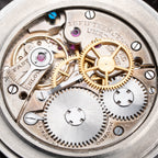 Movado Calendograf Triple Calendar Black Gilt Two Tone Thick Radium Dial Ref. 14816 Circa 1940s