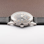 Movado Calendograf Triple Calendar Black Gilt Two Tone Thick Radium Dial Ref. 14816 Circa 1940s