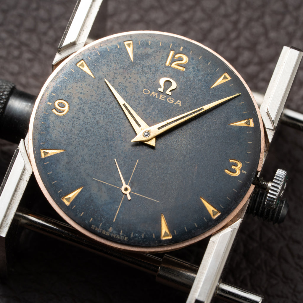 Omega Black Dial Rare Sunken Indexes Cal. 266 Ref. 2750 from 1954