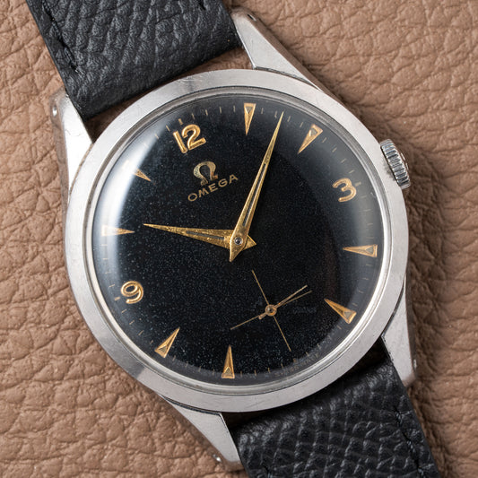 Omega Black Dial Rare Sunken Indexes Cal. 266 Ref. 2750 from 1954