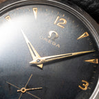 Omega Black Dial Rare Sunken Indexes Cal. 266 Ref. 2750 from 1954
