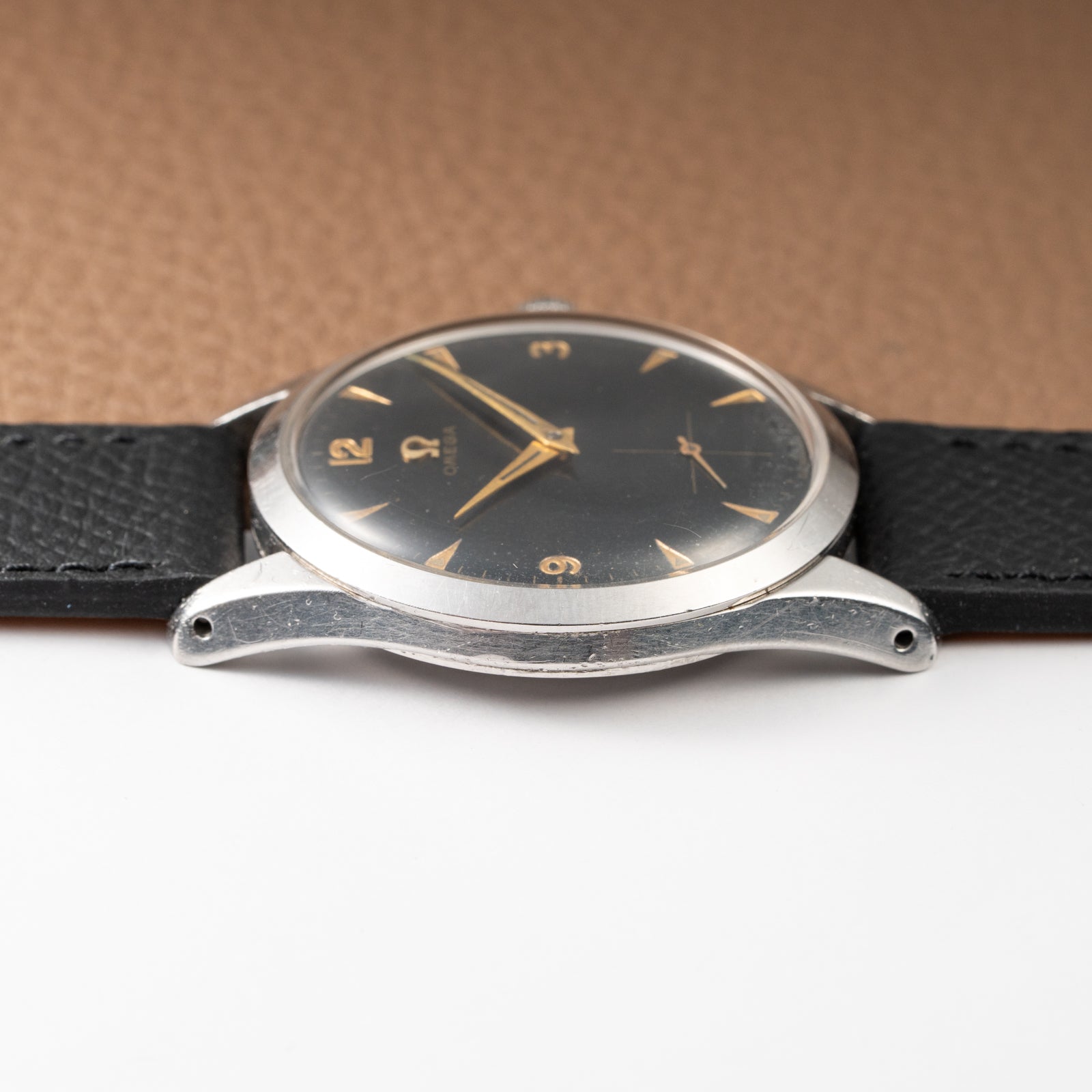 Omega Black Dial Rare Sunken Indexes Cal. 266 Ref. 2750 from 1954