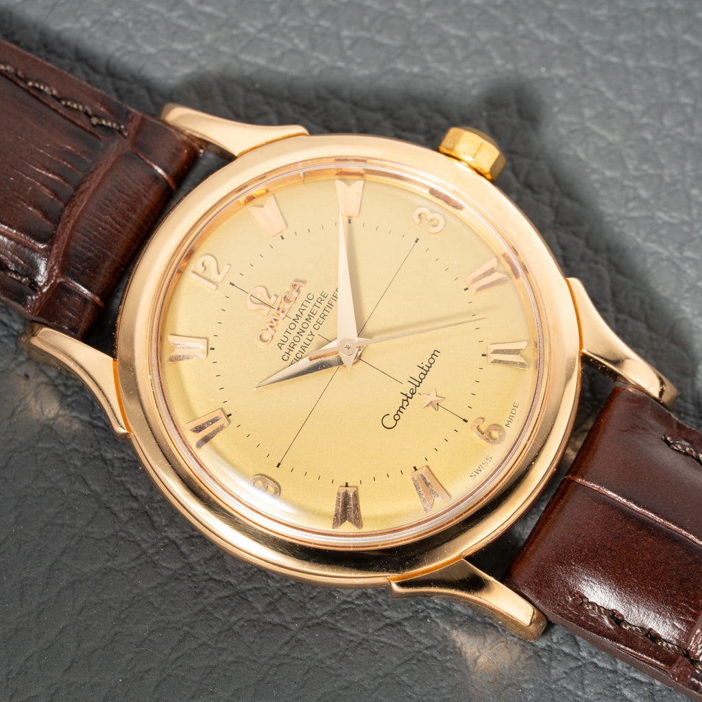 Omega Constellation Automatic Crosshair 18K Rosé Gold Ref. 2852 / 2853 French Case 1956