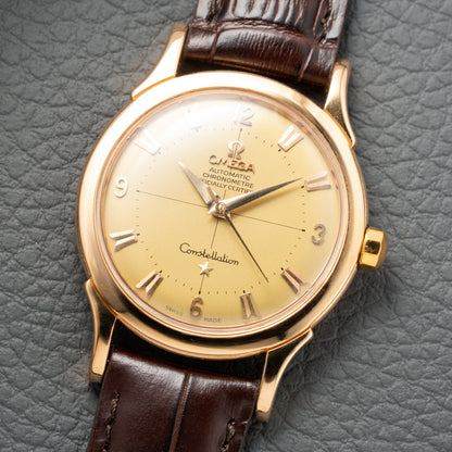 Omega Constellation Automatic Crosshair 18K Rosé Gold Ref. 2852 / 2853 French Case 1956