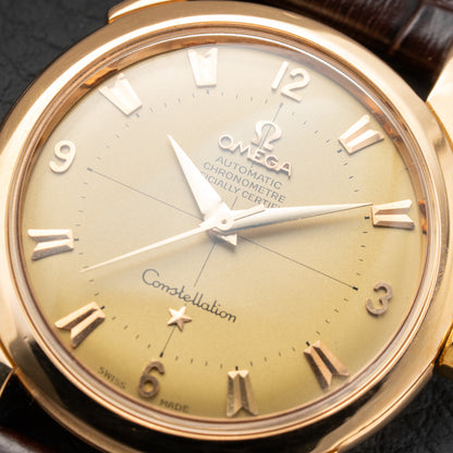 Omega Constellation Automatic Crosshair 18K Rosé Gold Ref. 2852 / 2853 French Case 1956