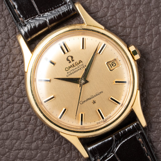 Omega Constellation DeLuxe Automatic Onyx Indices 18K Yellow Gold Ref. 14393 from 1959