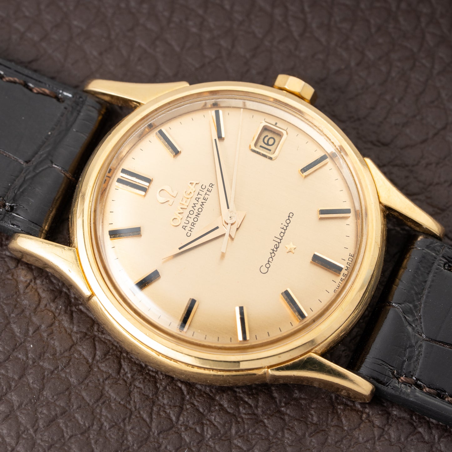 Omega Constellation DeLuxe Automatic Onyx Indices 18K Yellow Gold Ref. 14393 from 1959