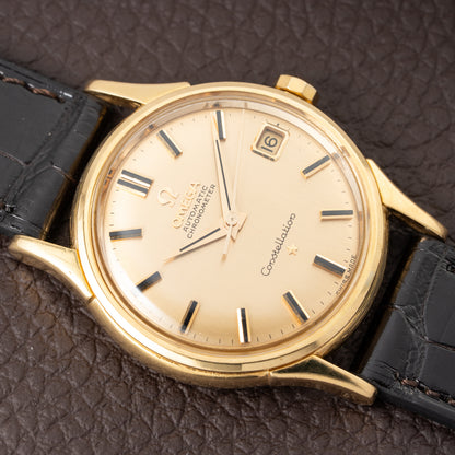 Omega Constellation DeLuxe Automatic Onyx Indices 18K Yellow Gold Ref. 14393 from 1959