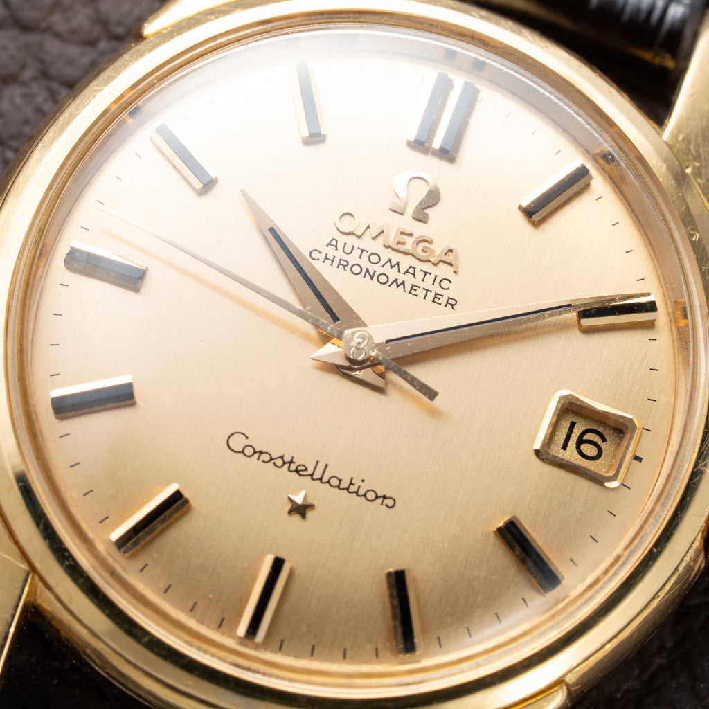 Omega Constellation DeLuxe Automatic Onyx Indices 18K Yellow Gold Ref. 14393 from 1959