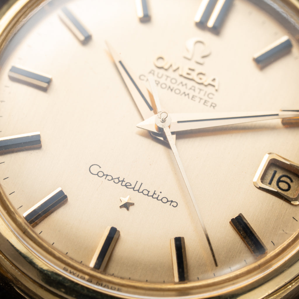 Omega Constellation DeLuxe Automatic Onyx Indices 18K Yellow Gold Ref. 14393 from 1959