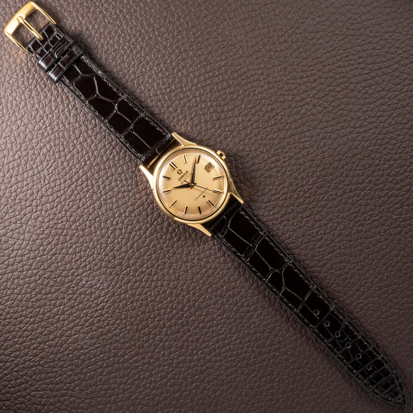 Omega Constellation DeLuxe Automatic Onyx Indices 18K Yellow Gold Ref. 14393 from 1959