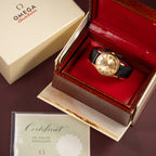 Omega Constellation Automatic DeLuxe Pie Pan Onyx Dial Dog-Leg Case Ref 168.005 from 1962 MUSEUM QUALITY