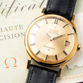 Omega Constellation Automatic DeLuxe Pie Pan Onyx Dial Dog-Leg Case Ref 168.005 from 1962 MUSEUM QUALITY