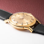 Omega Constellation Automatic DeLuxe Pie Pan Onyx Dial Dog-Leg Case Ref 168.005 from 1962 MUSEUM QUALITY