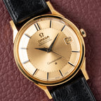 Omega Constellation Automatic DeLuxe Pie Pan Onyx Dial Dog-Leg Case Ref 168.005 from 1962 MUSEUM QUALITY