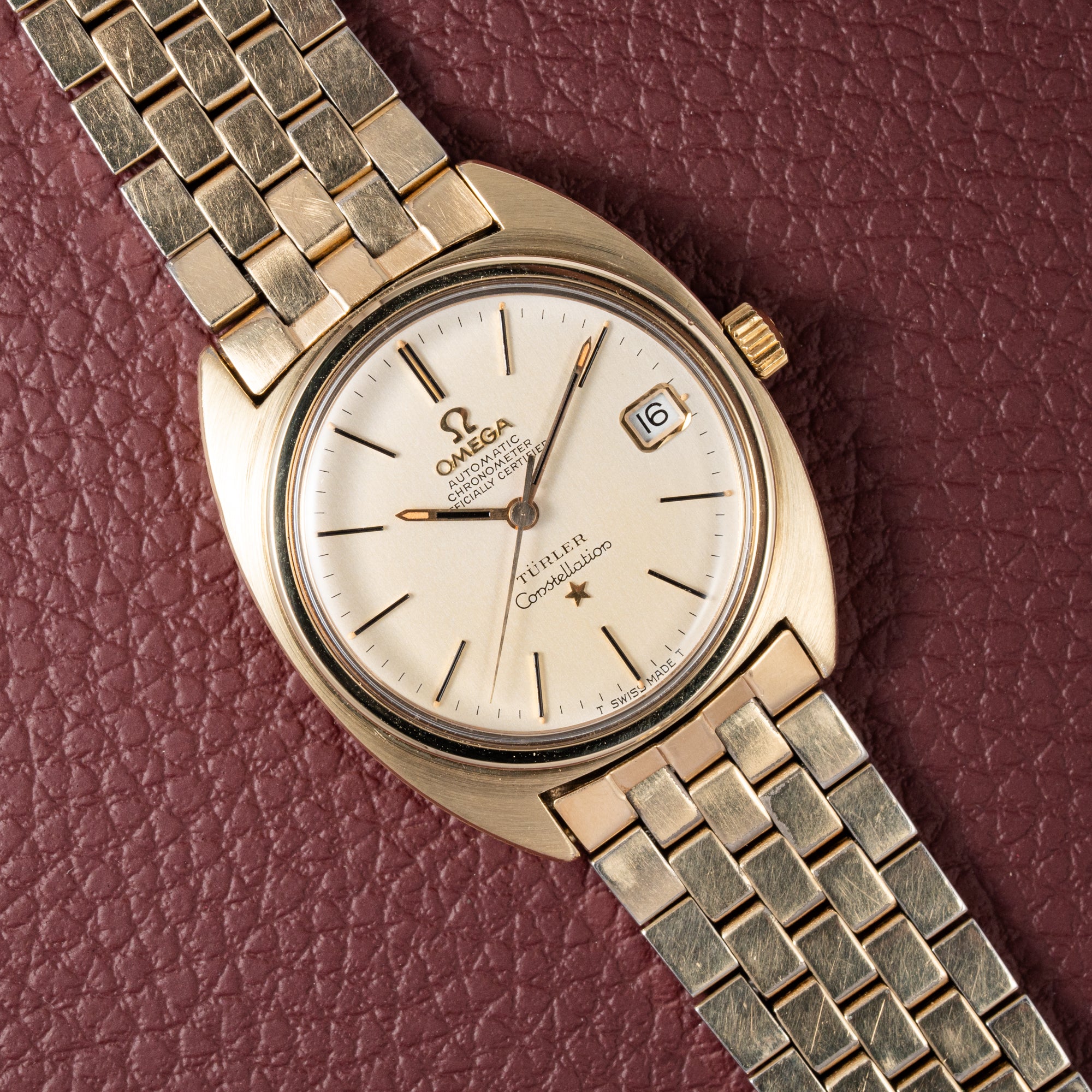 Omega Constellation C-Shape Türler Brick Bracelet from 1966