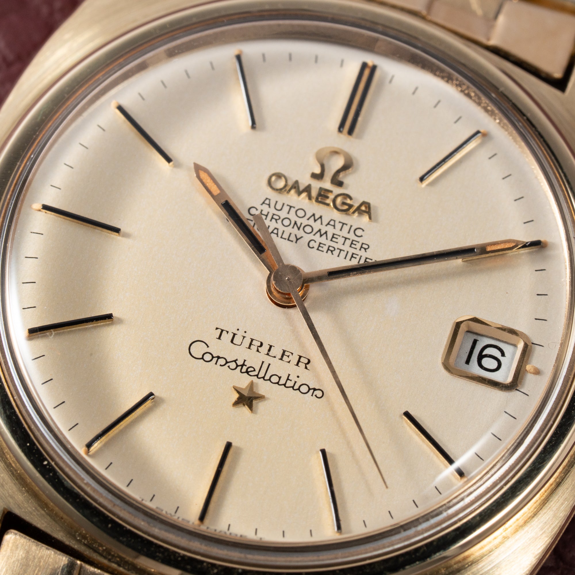 Omega Constellation C-Shape Türler Brick Bracelet from 1966