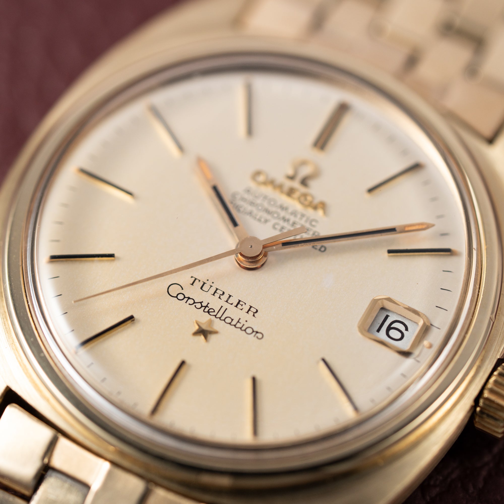 Omega Constellation C-Shape Türler Brick Bracelet from 1966