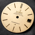 Omega Constellation C-Shape Automatic 18K Yellow Gold “OM Linen Dial” Box & Paperwork Ref. 168.017 from 1967