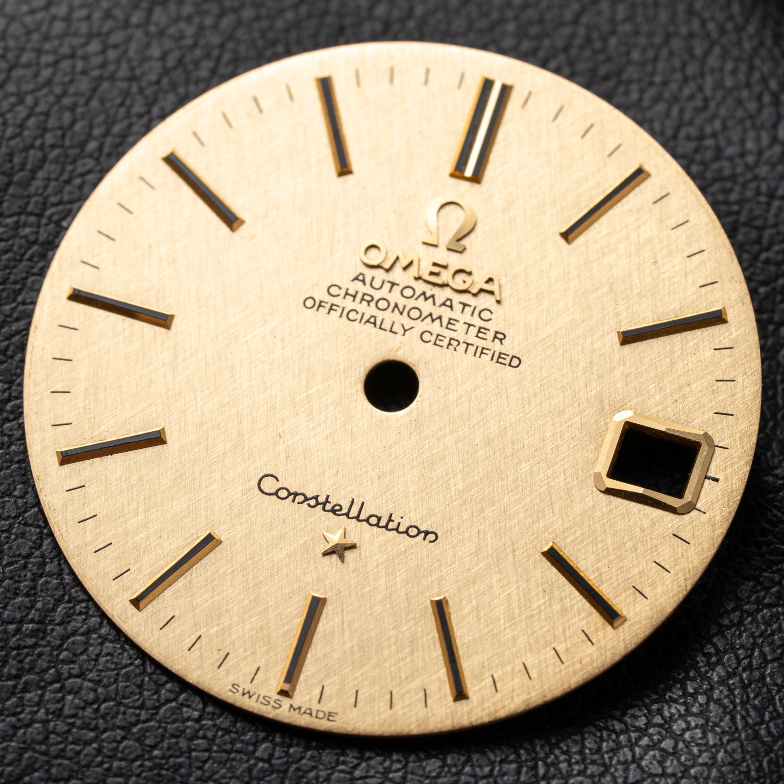 Omega Constellation C-Shape Automatic 18K Yellow Gold “OM Linen Dial” Box & Paperwork Ref. 168.017 from 1967
