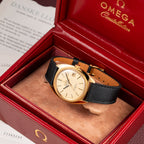 Omega Constellation C-Shape Automatic 18K Yellow Gold “OM Linen Dial” Box & Paperwork Ref. 168.017 from 1967