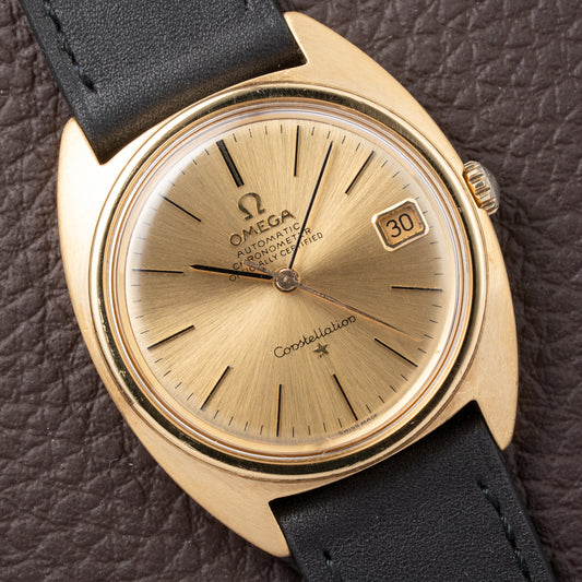 Omega Constellation C-Shape Automatic OM Dial 18k Yellow Gold Ref 168.017 from 1966