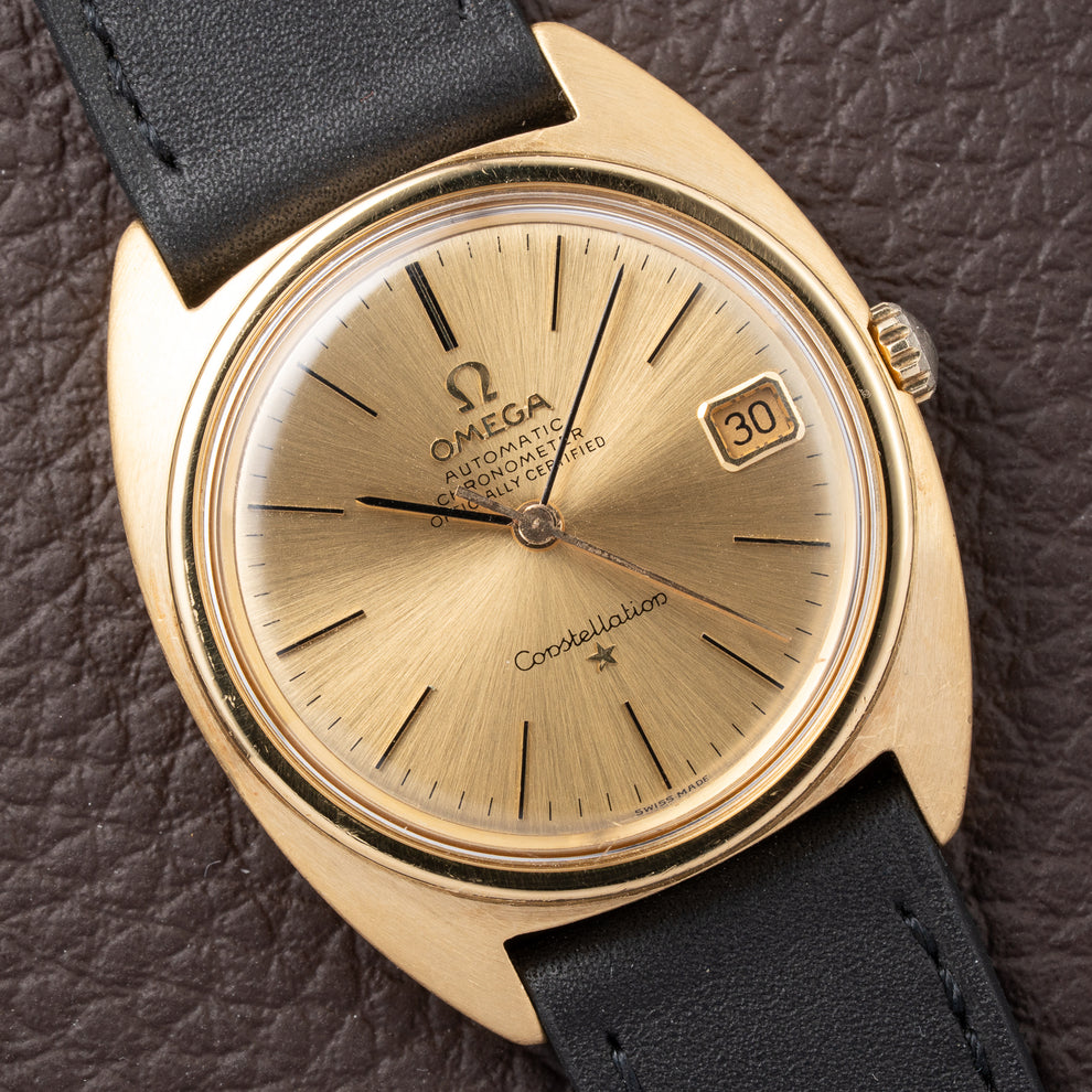 Omega Constellation C-Shape Automatic OM Dial 18k Yellow Gold Ref 168 ...
