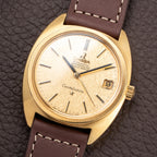 Omega Constellation C-Shape Automatic 18K Yellow Gold “OM Linen Dial”  Ref. 168.017 from 1969