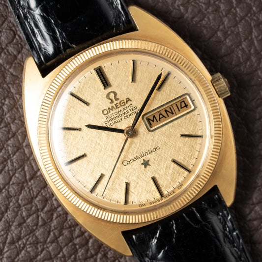 Omega Constellation C-Shape Day-Date 18K Yellow Gold OM DIAL from 1968 Ref. 168.029