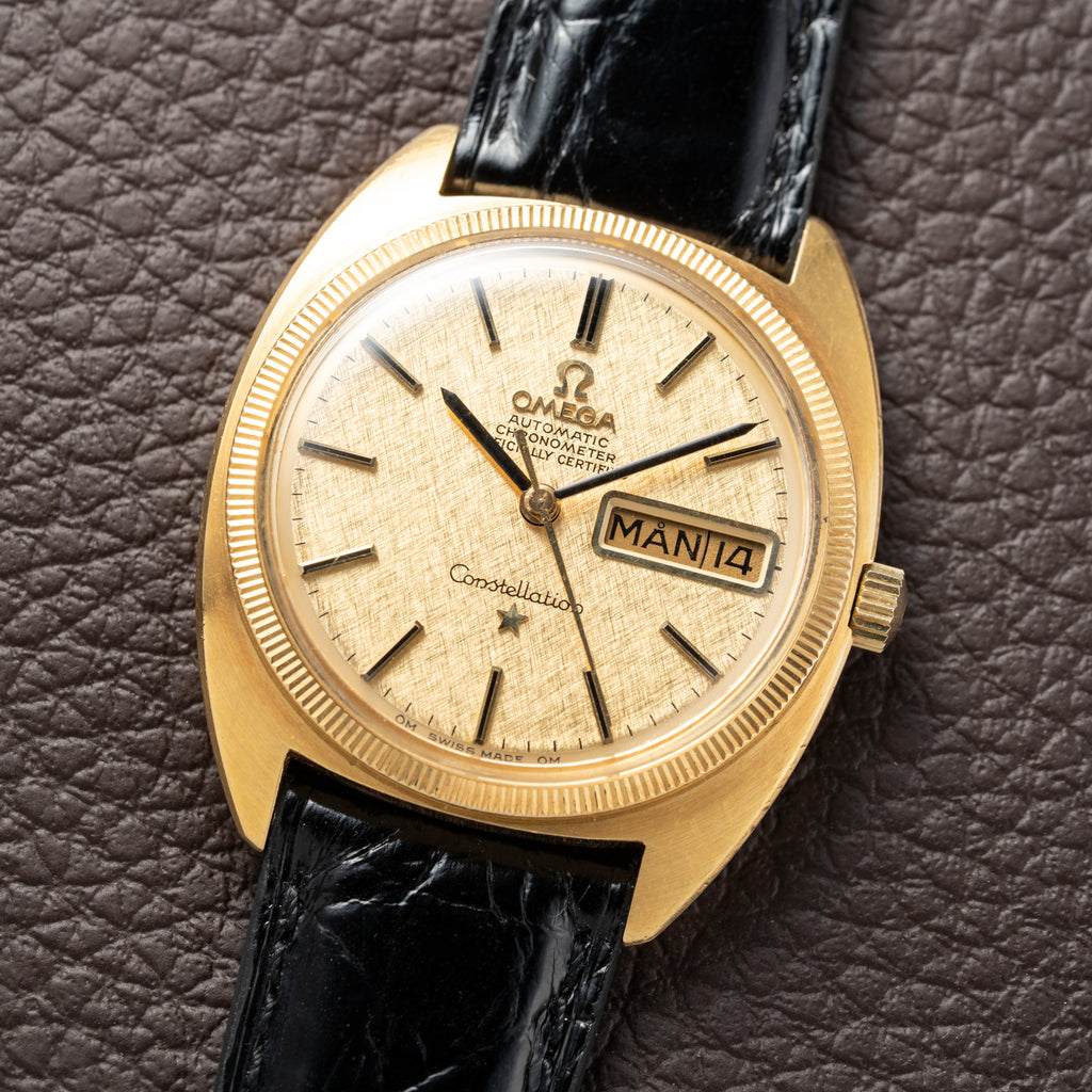 Omega Constellation C-Shape Day-Date 18K Yellow Gold OM DIAL from 1968 Ref. 168.029