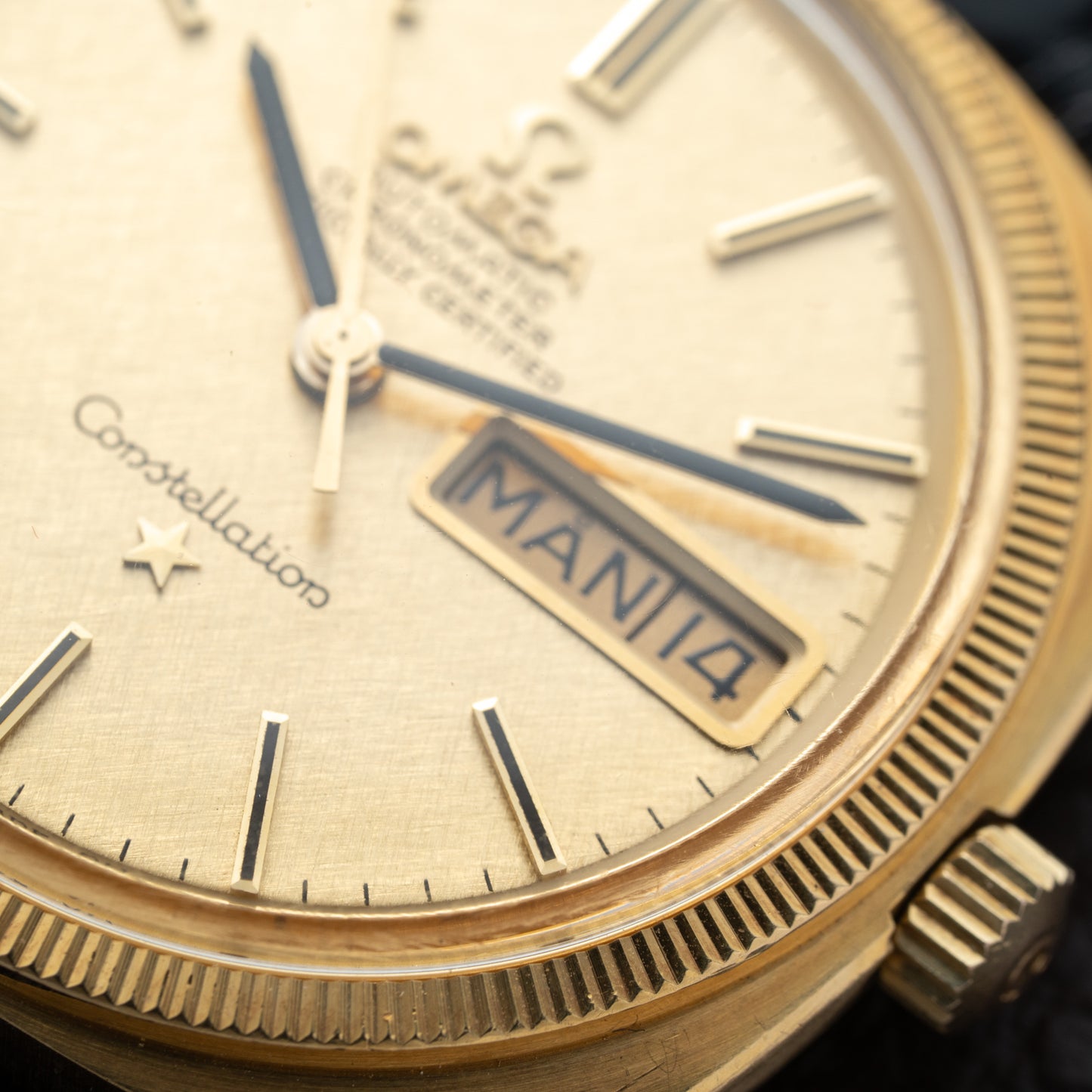 Omega Constellation C-Shape Day-Date 18K Yellow Gold OM DIAL from 1968 Ref. 168.029