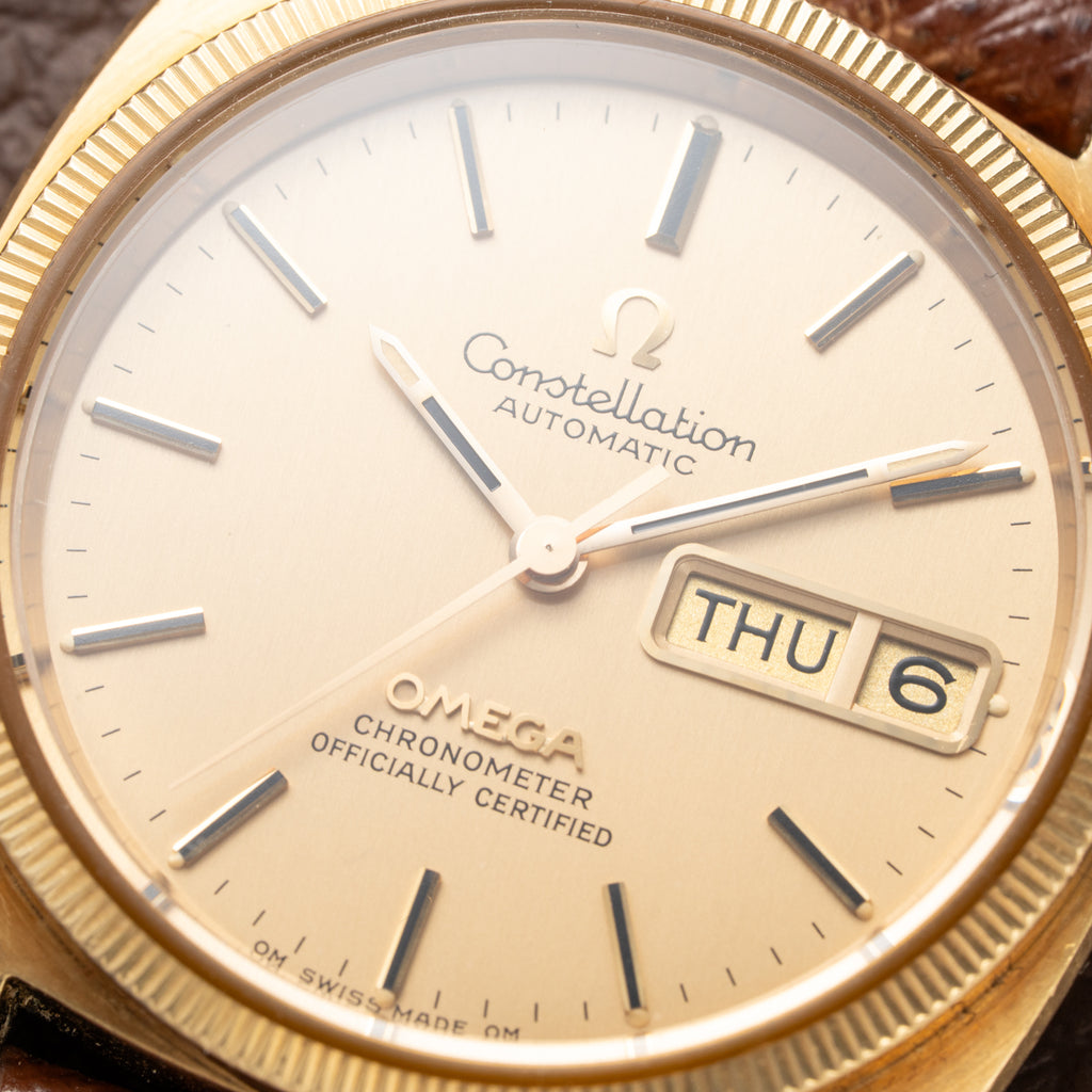 Omega Constellation C-Shape OM Dial 18K Yellow Gold Fluted Bezel Ref. 168.0057 from 1972