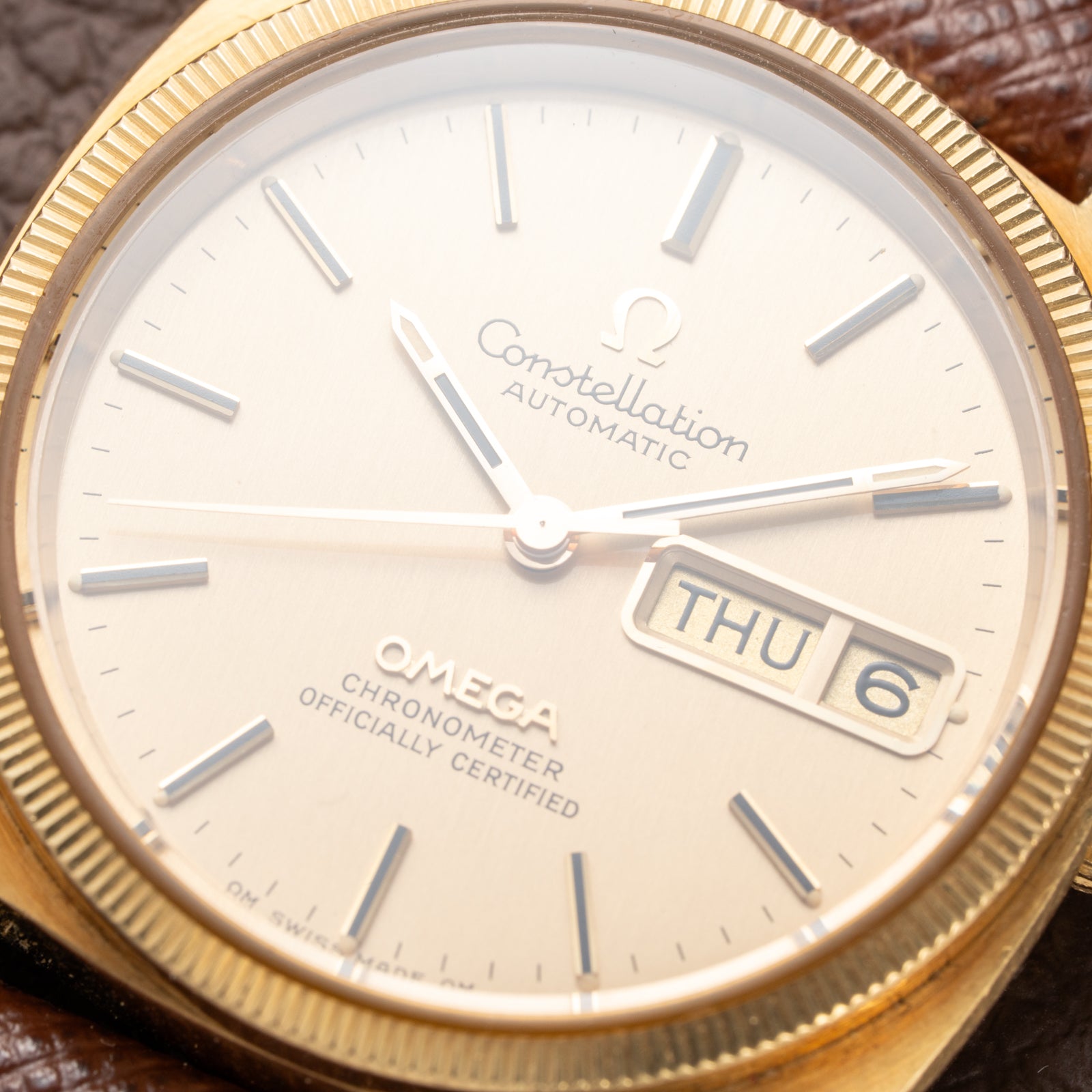 Omega Constellation C-Shape OM Dial 18K Yellow Gold Fluted Bezel Ref. 168.0057 from 1972