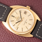 Omega Constellation C-Shape Automatic 18K Yellow Gold “OM Linen Dial” Ref. 168.017 from 1969