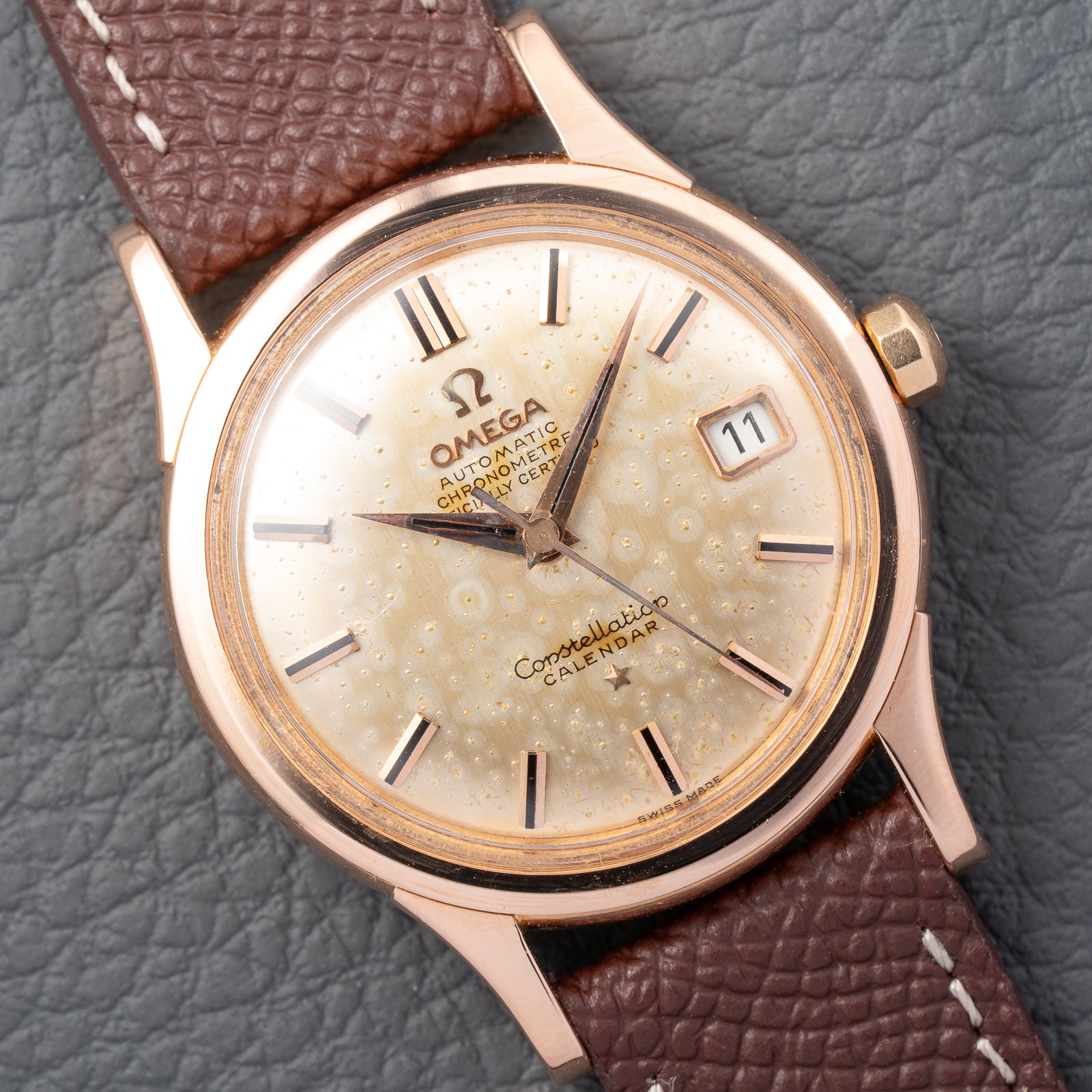 Omega Constellation Calendar Automatic Rare 18K Rose Pink Gold Ref. 2943 from 1959