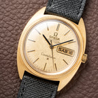 Omega Constellation C-Shape Day-Date 18K Yellow Gold linnen OM DIAL Ref. 168.029 from 1969